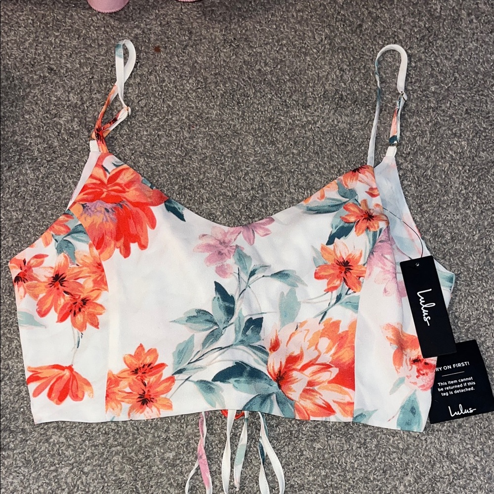Lulu's Vibrant Floral Camisole - Orange and Green